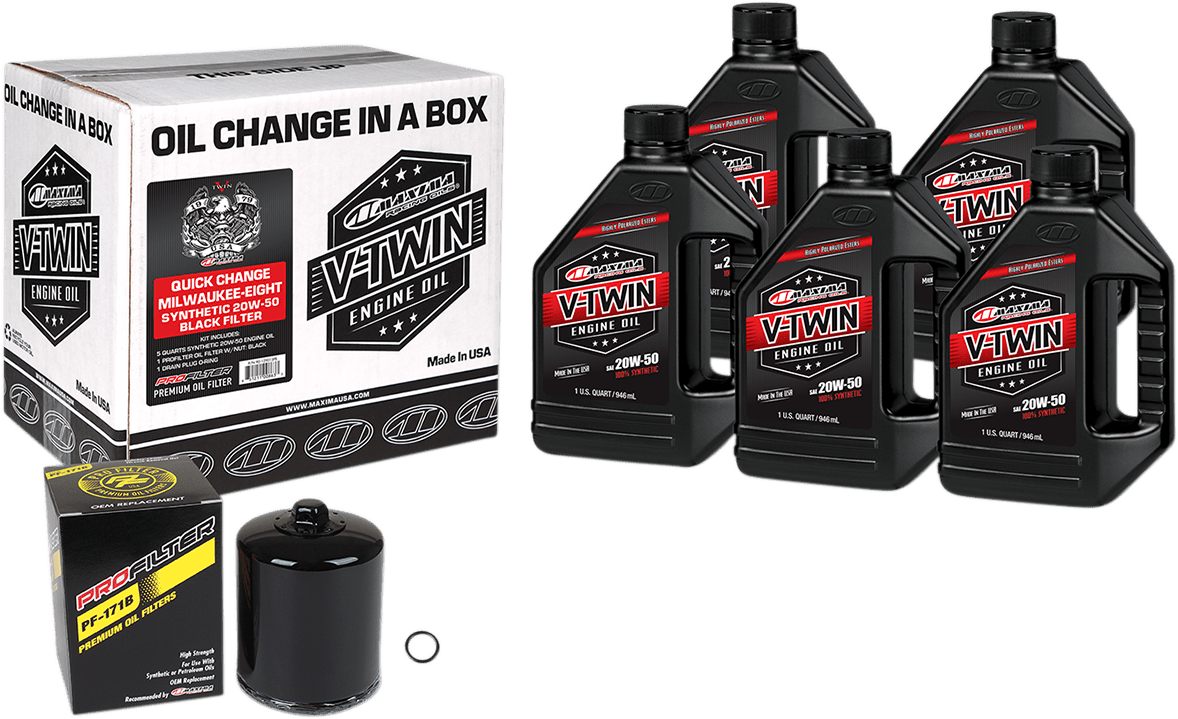 MAXIMA-Quick Change Milwaukee-Eight Synthetic 20W-50 Oil Change Kit-Oil Change Kit-MetalCore Harley Supply