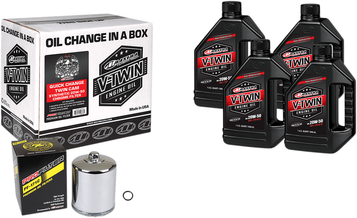 MAXIMA-Quick Change Twin Cam Synthetic 20W-50 Oil Change Kit-Oil Change Kit-MetalCore Harley Supply