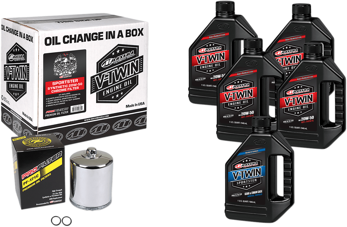 MAXIMA-Sportster Synthetic 20W-50 Oil Change Kit-Oil Change Kit-MetalCore Harley Supply