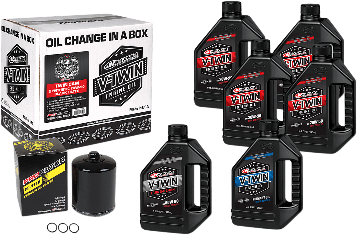 MAXIMA-Twin Cam Synthetic 20W-50 Oil Change Kit-Oil Change Kit-MetalCore Harley Supply