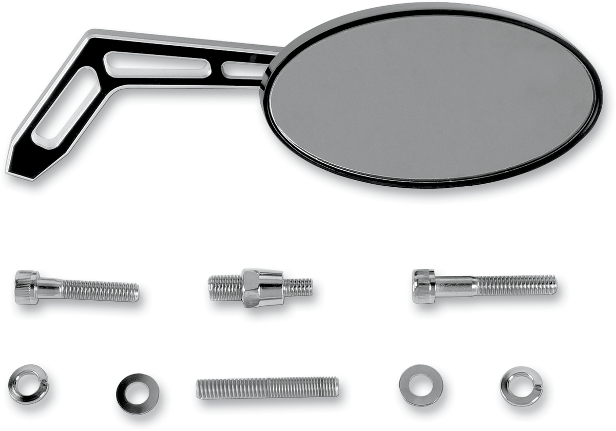 PRO-ONE-Billet Aluminum Mirrors / Black Contrast-Mirrors-MetalCore Harley Supply