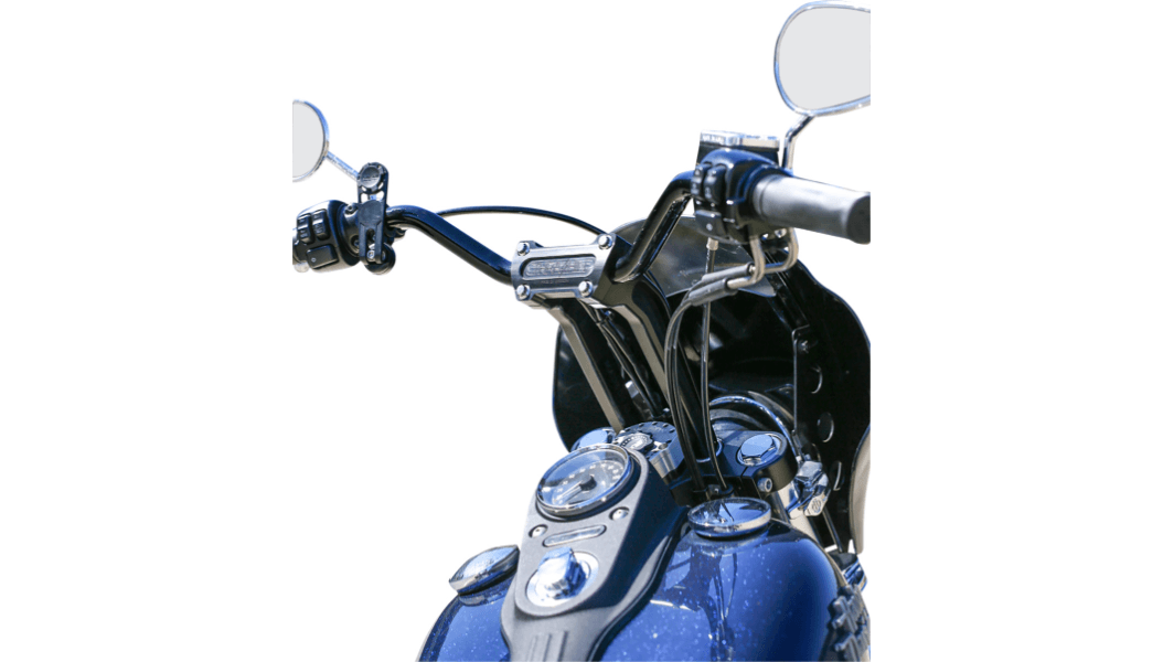THRASHIN SUPPLY CO.-Pull Back Handlebar Risers w/ M8 Gauge Cut Out-Risers-MetalCore Harley Supply