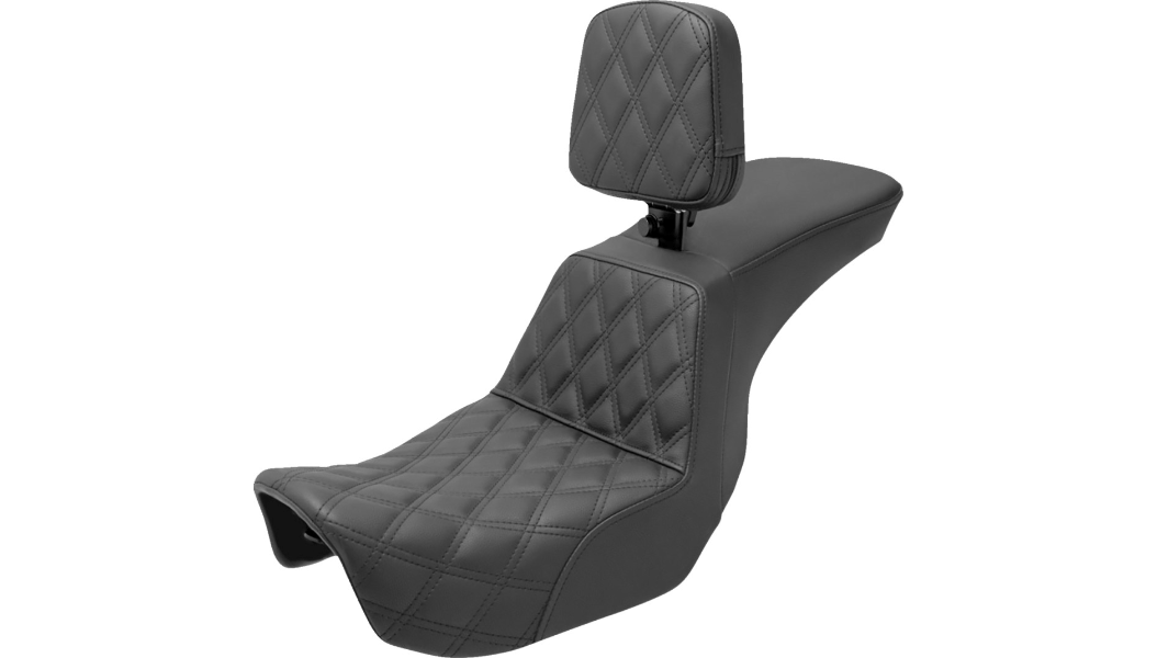 SADDLEMEN-Tour Step-Up Seat with Rider Backrest / '06-'17 Dyna-Seats-MetalCore Harley Supply