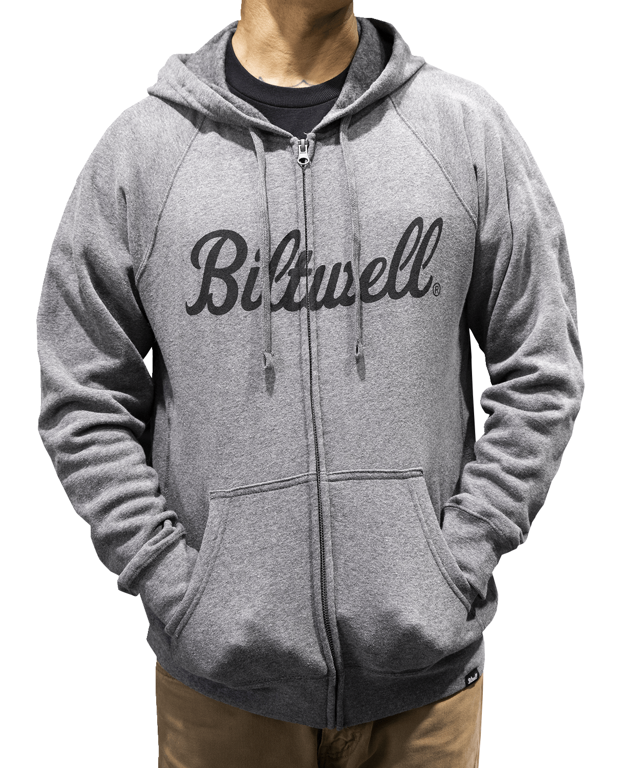 BILTWELL-Script Zip-Up Raglan Hoodie-Sweatshirt-MetalCore Harley Supply
