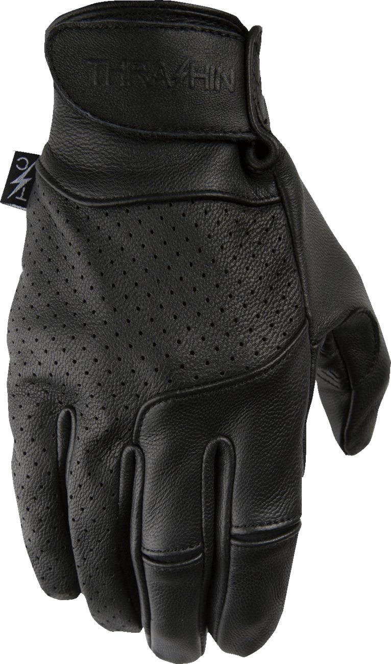 THRASHIN SUPPLY CO.-Siege Black Leather Gloves-Gloves-MetalCore Harley Supply