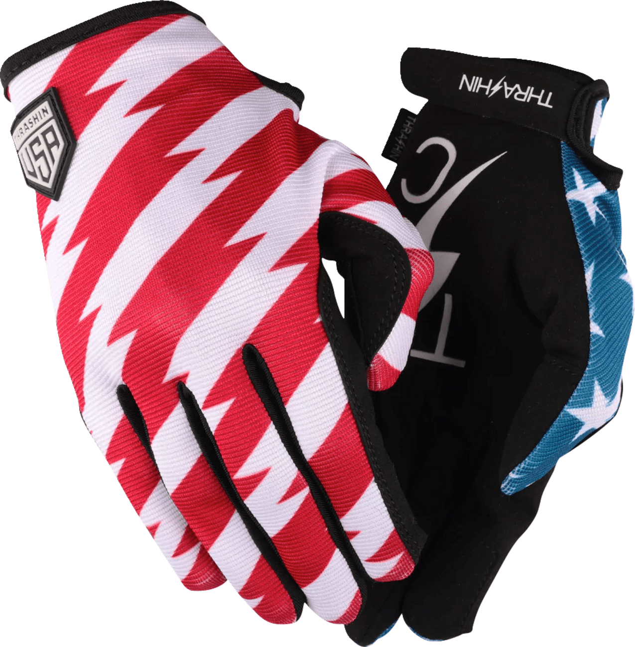 THRASHIN SUPPLY CO.-Stars & Bolts Stealth Gloves-Gloves-MetalCore Harley Supply